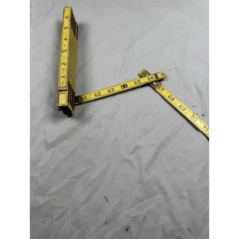 Vintage Klein Tools No. 901-6 Folding Wood Rule 72” 6 Ft Carpenter Ruler USA